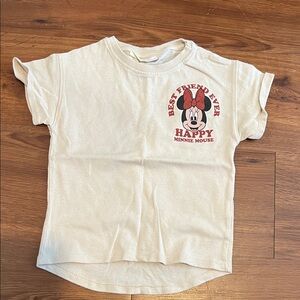 Zara Cream Minnie Mouse Kids T-Shirt